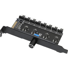 Kompiuterio ventiliatoriaus greičio valdiklis, procesoriaus korpuso mygtuko reguliavimas Kompiuterio ventiliatoriaus koncentratorius vandens aušinimo sistemai