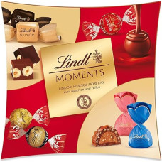 Lindt šokoladas | Lindt Moments Box | 223 g | rafinuotas geriausių LINDOR rutuliukų, riešutų NUXOR kauliukų ir traškių FIORETTO mišinys | Šokoladinė dovana