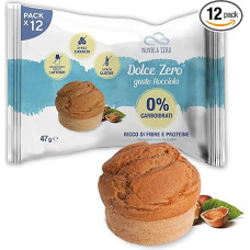 Nuvola Zero Dolce Zero Tartlets Hazelnut, Carbohydrate-Free, Sugar-Free, Lactose Free, Gluten Free, Rich in Fibre, Pack of 12, Made in Italy