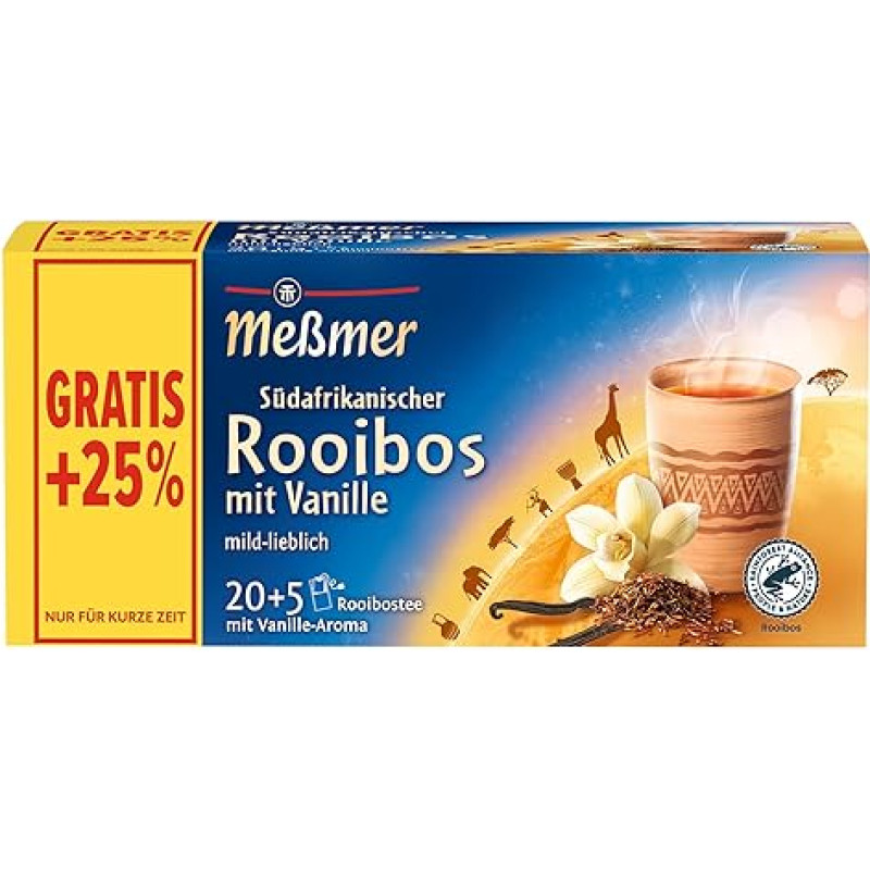 Meßmer Country Tea South African Rooibos with Vanilla, 20 vnt. + 5 arbatos maišeliai, Mild Lovely