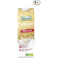 Natumi Organic Cashew Drink, 8 x 1 L, Lactose Free, Gluten Free, No Added Sugar, Organic, Vegan, Dairy Free, Dairy Free Alternative
