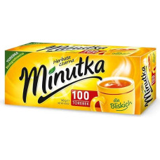 Minutka - Black Tea - 100 Round Tea Bags - Black Tea - High Quality Black Tea, Intense, Aromatic & Rich Taste with a Touch of Bitterness, Ideal for Any Time of the Day - 140 g