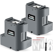 T04D1 techninės priežiūros dėžutė T04D1 T04D100 C13T04D100 Epson T04D1 T04D100 techninės priežiūros dėžutė ET-4750 ET-4850 ET-3750 ET-15000 ET-3700 ET-4856 ET-5150 ET-5150 ET-550 170 spausdintuvui 2 pakuotės