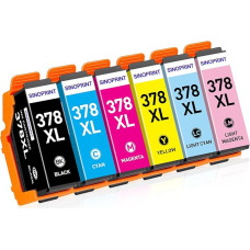 378XL Printer Cartridges Compatible with Epson 378XL 378 for Epson Expression Photo XP 8600 XP 8700 XP 8605 XP 8500 XP-8000 XP-8005 XP-8505 XP8600 XP8700 XP8605 (1BK, 1C, 1M, 1Y, 1LC, 1LM)