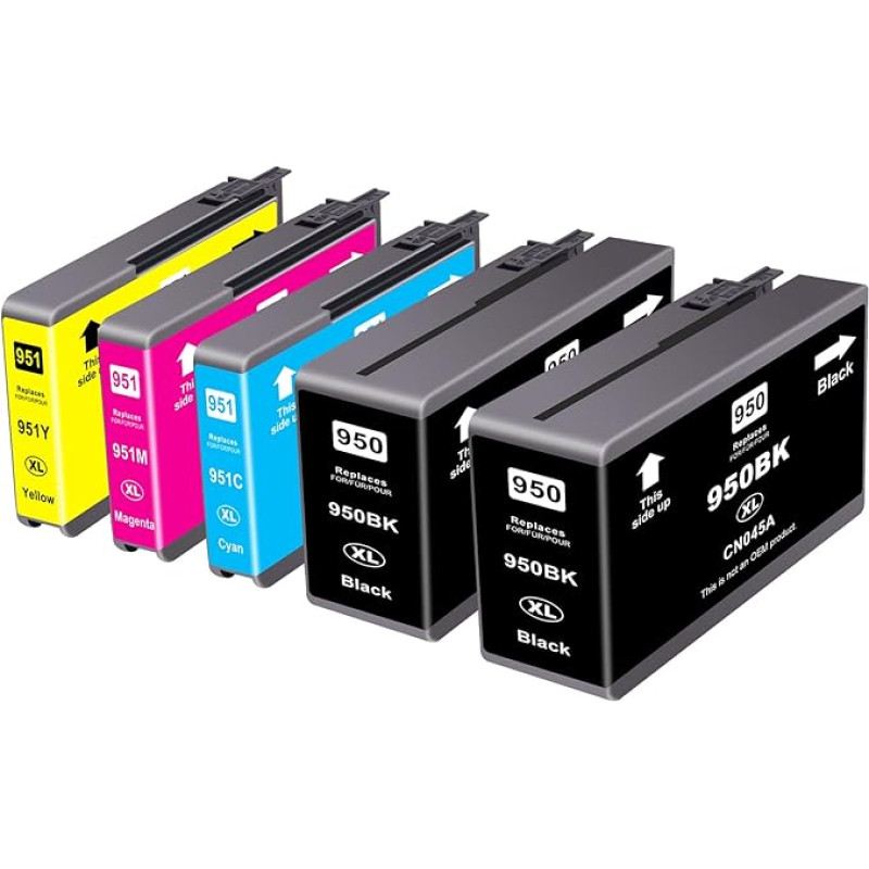 950XL 951XL spausdintuvo kasetės, suderinamos su HP 950 951, suderinamos su HP Officejet Pro 8600 kasetėmis HP Officejet Pro 8620 8100 8610 8600 8615 8616 8625 kasetės - 5 vnt.