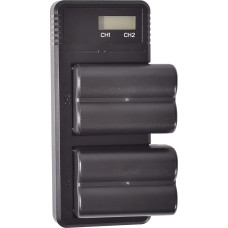 (2 pakuotės) NP-FM500H DSTE atsarginė baterija + greitojo įkrovimo dvigubas LCD įkroviklis, suderinamas su Alpha SLT-A57, SLT-A58, SLT-A65, SLT-A65V, SLT-A68, SLT-A77, SLT-A99, CLM-V55, NPF baterijos įkrovikliu