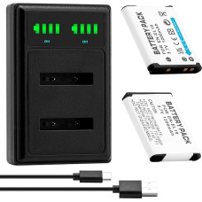 2 vnt. 3,7 V 1200 mAh EN-EL19 EN EL19 fotoaparato akumuliatoriaus + LCD USB įkroviklis, skirtas Nikon Coolpix S2600 S2700 S3100 S3500 S4100 S4150 S4400 S5200 S6400 S6900