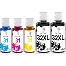 Miss Deer 31 32XL, skirtas HP 31 32XL, suderinamas su HP Smart Tank 7005 7006 7305 7306 7306 7605 5105 5106 5107 455 515 519 530 558 559 570 655 670 670 750 790 All In One Pack
