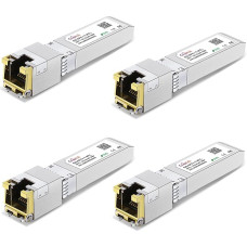 4 pakuotės SFP+ į RJ45 10GBase-T modulis, 2,5G/5G/10G varinis SFP į Ethernet tinklo siųstuvas, skirtas 