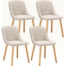 Valgomojo kėdės Smėlio spalvos 4 medinių kojų rinkinys Minkšta virtuvės kėdė, pagaminta iš poliesterio kėdžių Valgomojo kambarys Gyvenamasis kambarys Valgomojo kėdė virtuvės biurui