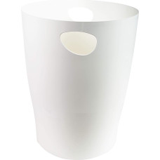 EXACOMPTA 45313D Eco-bin waste paper bin, 15 litres with handles. Elegant and robust waste paper bin and rubbish bin in a modern design, white.