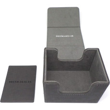 docsmagic.de Premium Magnetinė dėžutė 100 sidabrinių kortų + kaladžių skirtukas - MTG - PKM - YGO - Kortų dėžutė sidabrinė