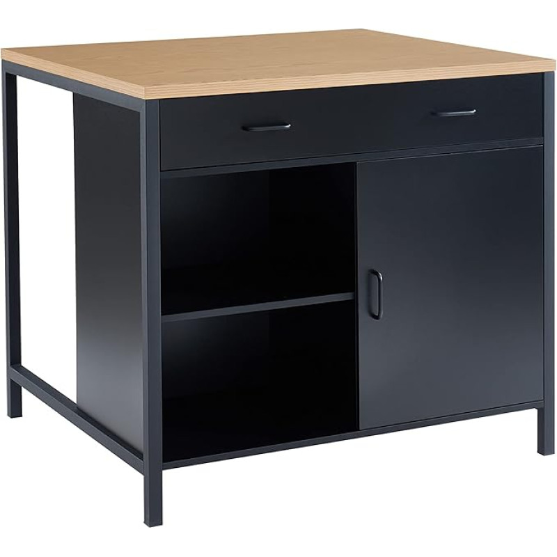 BAÏTA Central Island Ginger Black and Oak Effect 100cm