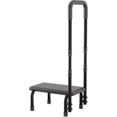 Step Stool with Handle, Double Step up to 160 kg, Step Ladder with Non-Slip Tread, Safety Step Secura for Adults, Elderly People in Kitchen, Bathroom and Home, Single Layer