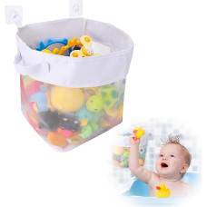 Vonios žaislų laikymo tinklinis krepšys, vonios žaislų laikymo organizatorius, su 2 galingais siurbimo kabliukais, kūdikių vonios žaislų laikiklis, vonios žaislų tinklas, skirtas