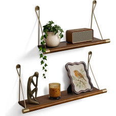 Afuly Sieninė lentyna Ruda metalinė kaimiška lentyna sienoms Natūralus vonios kambarys Vaikų kambarys Virtuvė Svetainė 2 vnt.