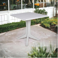 Kvadratinis stalas, skirtas naudoti lauke ir viduje, pagamintas Italijoje, 70 x 70 x 72 cm, baltos spalvos