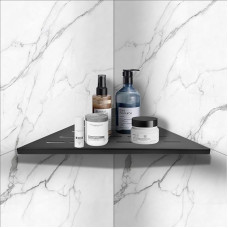 Duschablage Eckablage 304 Edelstahl Einbauregal Duschkorb Shampoo Halter für Badezimmer Küche 254mm (Schwarz, 1 Stück)