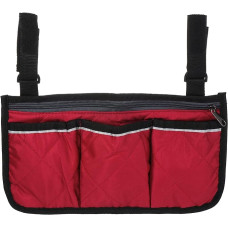 PATIKIL Kėdės porankis Organizatorius Poliesteris 4 kišenės Kabantis žurnalų laikiklis su dirželiais Lauko paplūdimio kempingui Raudona