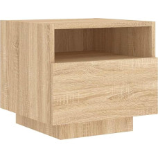 vidaXL Bedside Table with LED Lights, Side Table, Bedside Table with Storage Space, Chest of Drawers, Bedside Table, Bedroom, Sonoma Oak