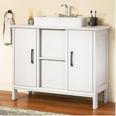 YITAHOME Vonios tualeto spintelė su 2 durimis, tualeto spintelė su lentyna, vonios kambario spintelė, vonios kambario butas, nuomos butas, balta