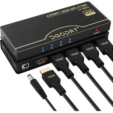 1x4 HDMI skirstytuvas 4K 60Hz, 1 įvesties ir 4 išvesties garso ir vaizdo HDMI skirstytuvas, palaikantis 4K@60Hz, 3D, 1080P, HDCP, skirtas PS4 Xbox HDTV BLU-Ray DVD projektoriui