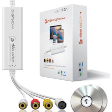 DIGITNOW! USB 2.0 vaizdo įrašymo kortelė, VHS VCR TV į DVD konverteris, palaiko Mac OS X PC Windows 7 8 10 White Medium