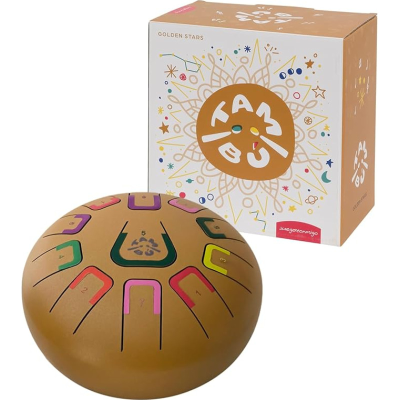 TAMBÚ Plieninis liežuvinis būgnas 8 colių 11 natų Handpan Metalinis perkusinis instrumentas (auksinis)