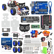 OSOYOO Robotas automobilis V1.0, elektroninis konstravimo rinkinys, robotų rinkinys, elektroninis konstravimo rinkinys suaugusiesiems, programuojamas ir išmanusis robotų žaislas, programuojamas robotų rinkinys, 