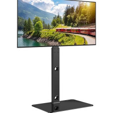 BONTEC TV Ständer Standfuß Fernsehstand für 30-70 Zoll Flach & Curved Fernseher bis zu 40 kg, Schwenkbar & Höhenverstellbar, TV Bodenständer Hoher, Max. VESA 600 x 400 mm