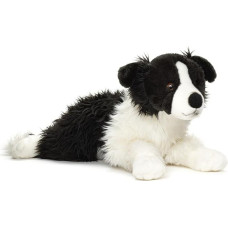 Uni-Toys - Border Collie black-white, lying down (without harness) - 64 cm (length) - plush dog, pet - plush toy, cuddly toy