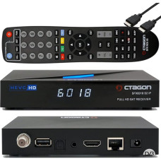 OCTAGON SFX6018 S2+IP 1x DVB-S2 HD H.265 HEVC, E2 Linux Smart Receiver, Satellite Receiver, Recording Function, Card Reader, YouTube, Web Radio, HDMI, Black