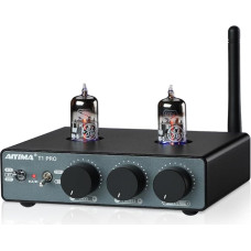 AIYIMA T1PRO Tube Preamp Amplifier Home Audio Preamp Mini Vacuum Preamp Receiver Bluetooth 5.1 QCC3040 APTX-HD with Bass Treble Tone Controls and 12V Trigger Output