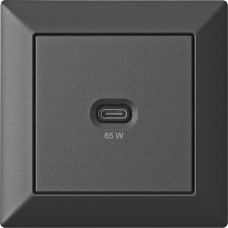 Flush-Mounted USB Charging Station, USB-C 65 Watt Charger, Matte Black