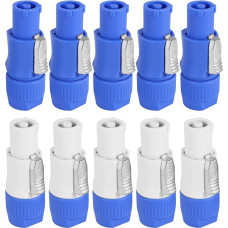 caapmony 10Pcs/Lot Nac3Fca Speakon Plug 3 Pin Powercon Plug 20A 250V AC Power Connector Blue and White