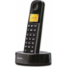 Philips Cordless Telephone - D1651B/01 - DECT Telephone - Home Telephone - Landline Connection - Answering Machine - Black, Black