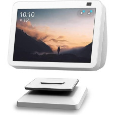 Adjustable Stand for Echo Show 8, Base Mounting Accessories Compatible with Amazon Alexa Smart Speakers, Built-in Magnet, Swivel and Tilt, Non-Slip Base, White