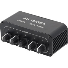 Bidirectional Audio Switcher 5 Way Stereo L/R Tone Channel Bi-directional Audio Switch High Fidelity Audio Switch Splitter for Multimedia