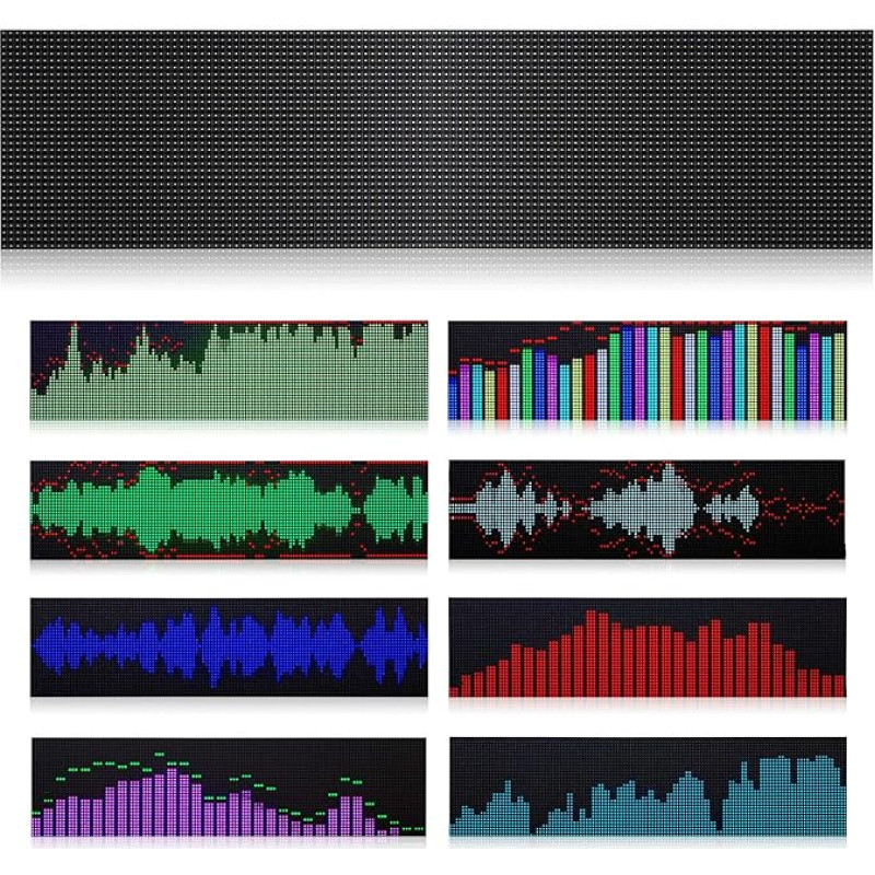 Dual MIC/LINE Stereo Music Spectrum Sound Level Meter Dot Matrix Audio Analyzer