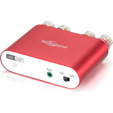 Nobsound NS-10G PRO Mini Amplifier, Hifi DSP 100W x 2 Digital Bluetooth 5.0, 2.0 Channel Stereo Audio Amplifier for Home Speakers Upgrade Version Mini Digital Amplifier (with Power Supply, Red)