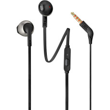 T205 Black - Pure Bass - Driver 12.5 mm - Flat Cable - FUNC - Hands-Free - Ergonomic Comfort Fit JBL