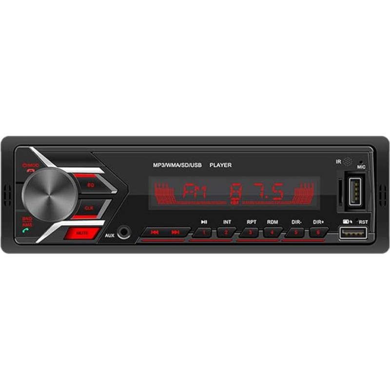 WEPARTICULAR 12V Car Radio Bluetooth Hands-Free FM Radio Colourful Alternator Car Audio Central Control