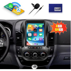 CAMECHO 4+64G 8-Core 9.7 Pouces Android 13 Autoraido pour Ford Ranger PX 2011-2015 Sans Fil Carplay Bluetooth HD Écran Tactile Radio 2Din with Android Car GPS WiFi FM/RDS Mirror Link SWC + Canbus 2USB