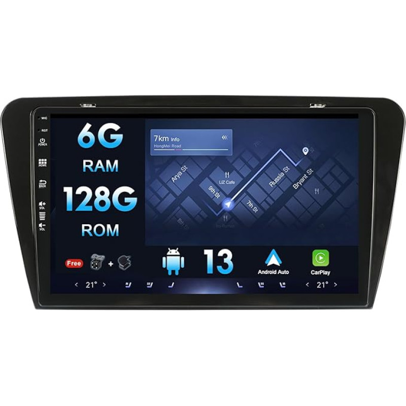 10 Inch Android Car Radio for Skoda Octavia 3 A7 2013-2018, GPS Radio with Sat Nav Carplay Android Car Supports Steering Wheel Control Bluetooth Mirrorlink FM AM RDS 360 Camera