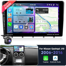 4G 64G & 8-Core podofo 9 Inch Car Radio for Nissan Qashqai 2006-2016 Top Model Carplay Android Car Wireless, 1280 x 720, WiFi GPS Navigation Bluetooth RDS/FM, DSP, Android 13 Radio 2 DIN with AHD