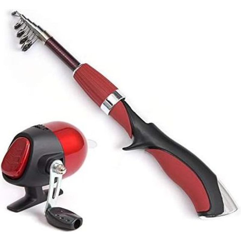 1.4M Mini patvarus nešiojamas žvejybos strypas Combo teleskopinis ledas Rock žvejybos strypas + uždara sferinė žvejybos ritė