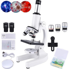 Microscope for Kids, 40 x 2000 x Composite Microscope, Mobile Phone Adapter with Microscope, Sliding Microscope Kit for Home, School, Lab for Kids, Students