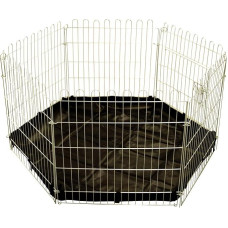 Kerbl 82704 Outdoor Enclosure Galvanised 6 Grids 56.5 x 56.5 cm with Door and Net + Kerbl Nylon Base for Outdoor Enclosure