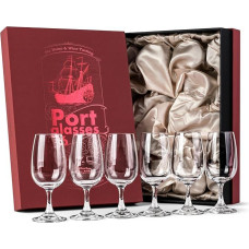 Krištolo taurės uostui, šeriui ir desertiniam vynui, 6 vnt., profesionalios 200 ml taurės uostui su koteliu, skirtos aromatingiems alkoholiniams gėrimams ragauti ir ragauti, tinkamos plauti indaplovėje, bešvininis krištolo stiklas