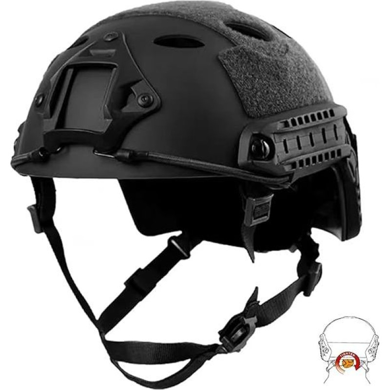 Airsoft šalmas PJ mados šalmai Lengvas taktinis greitas šalmas ir akiniai Airsoft Paintball